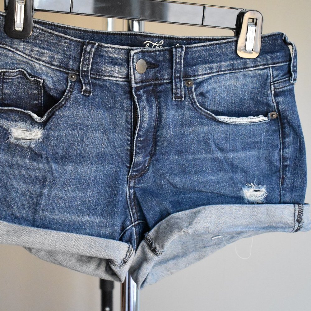 Medium Wash Stretch Denim Shorts